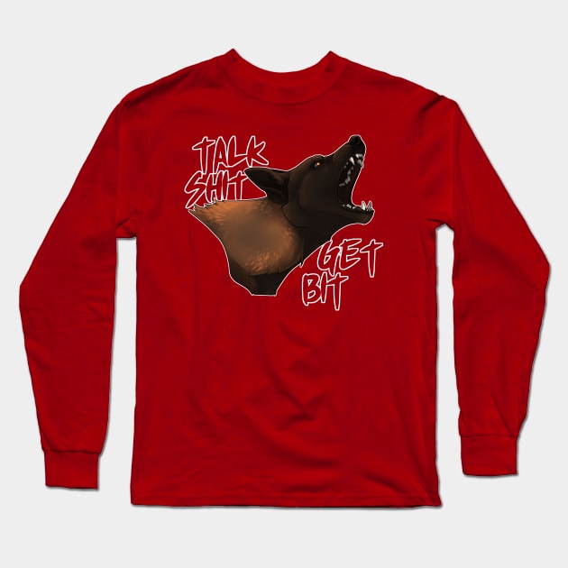 Talk Shit, Get Bit! Long Sleeve T-Shirt by Fox & Roses